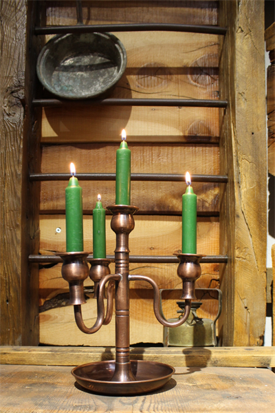 Turna Bakır Vintage 4lü Şamdan Oksit Mum Hediyeli Turna2612-3