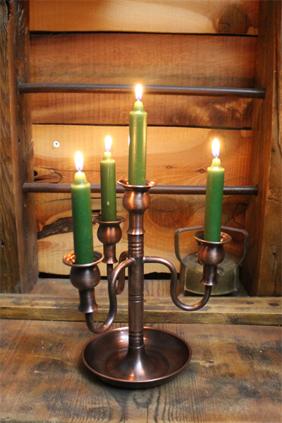 Turna Bakır Vintage 4lü Şamdan Oksit Mum Hediyeli Turna2612-3