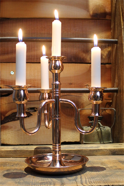 Turna Bakır Vintage Kırmızı 4lü Şamdan Turna2612-1