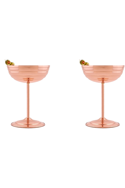 Turna Copper Zo-martini Glass Flat 250 Ml 2-pack Red Turna0483-21