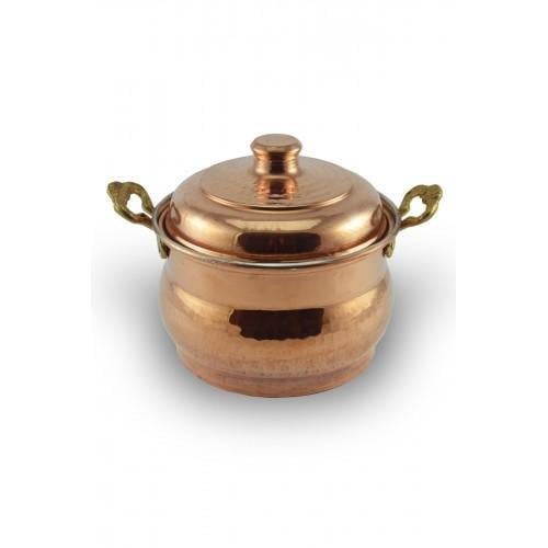 Turna Copper Maraş Casserole Pot 1 No 18 Cm Hand Forged Red Turna8171-1