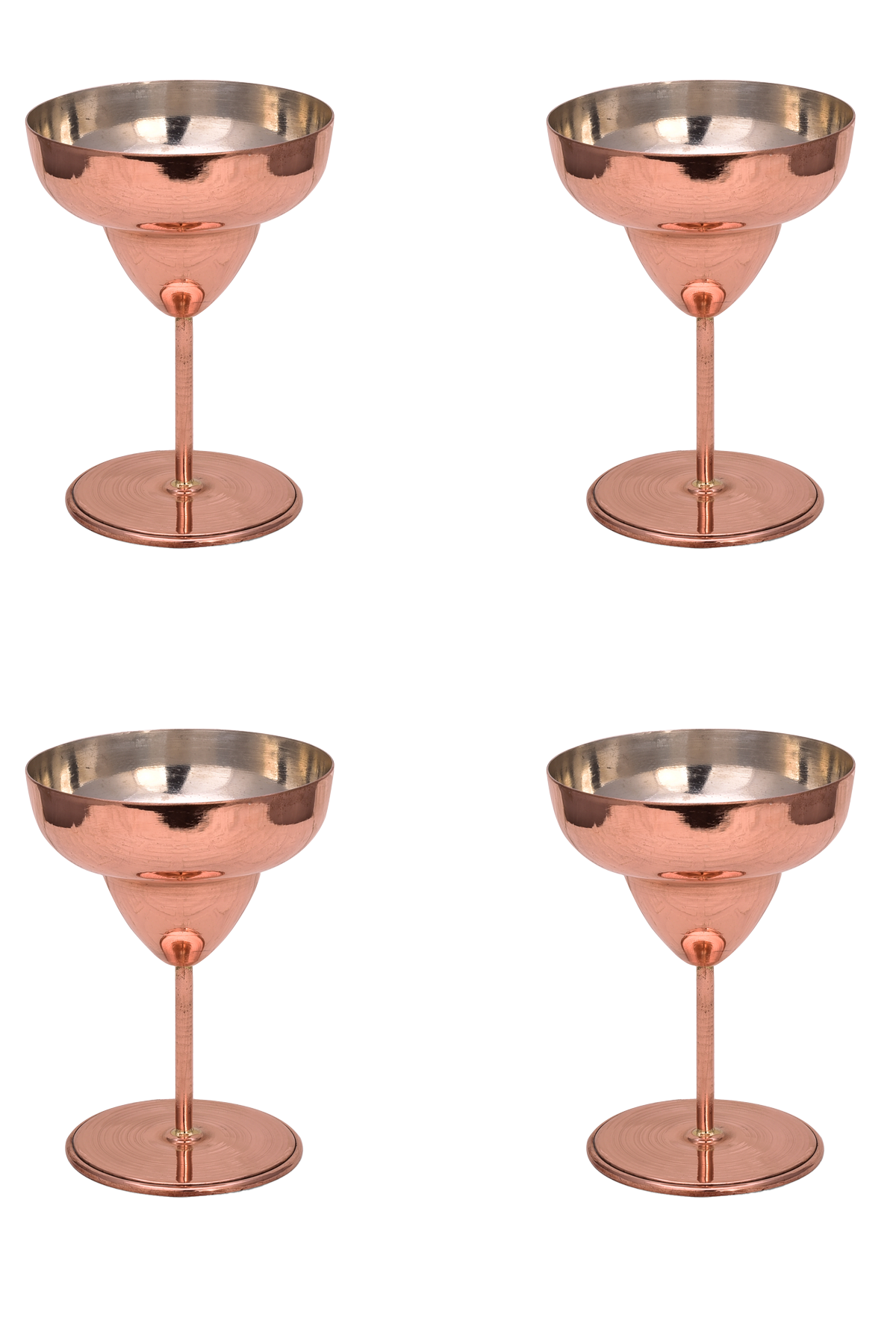 Turna Bakır Margarita Kadeh Düz 450 Ml 4lü Takım Kırmızı Turna0461-41