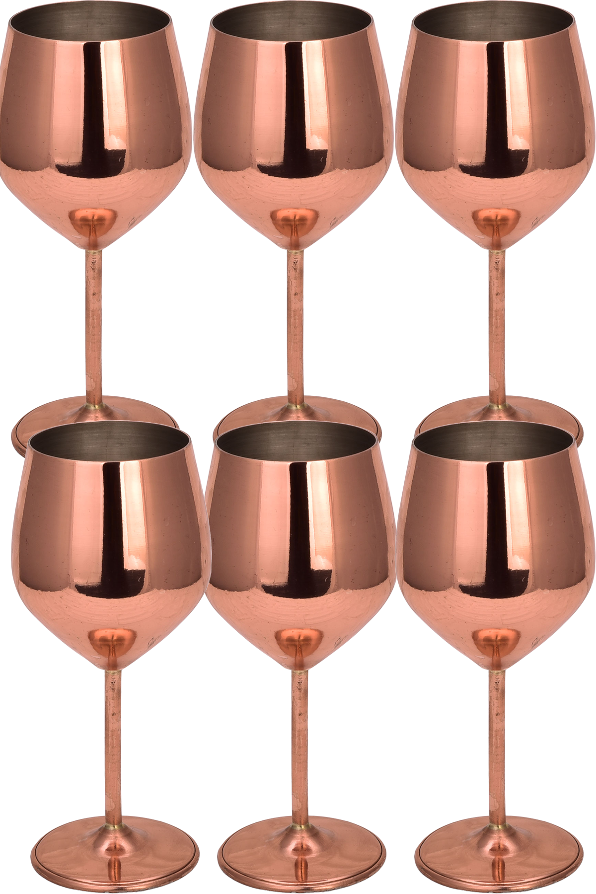 Turna Copper Vine-gall Glass 500 Ml Plain Set of 6 Red Turna0495-61