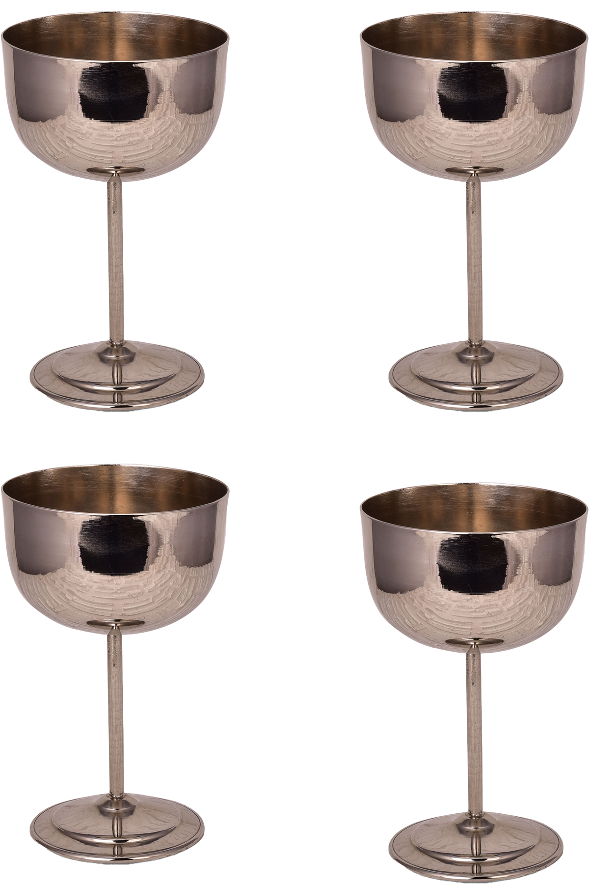 Turna Bakır Vino Kadeh 2 No Düz 400 Ml 4lü Takım Nikel Turna0457-42
