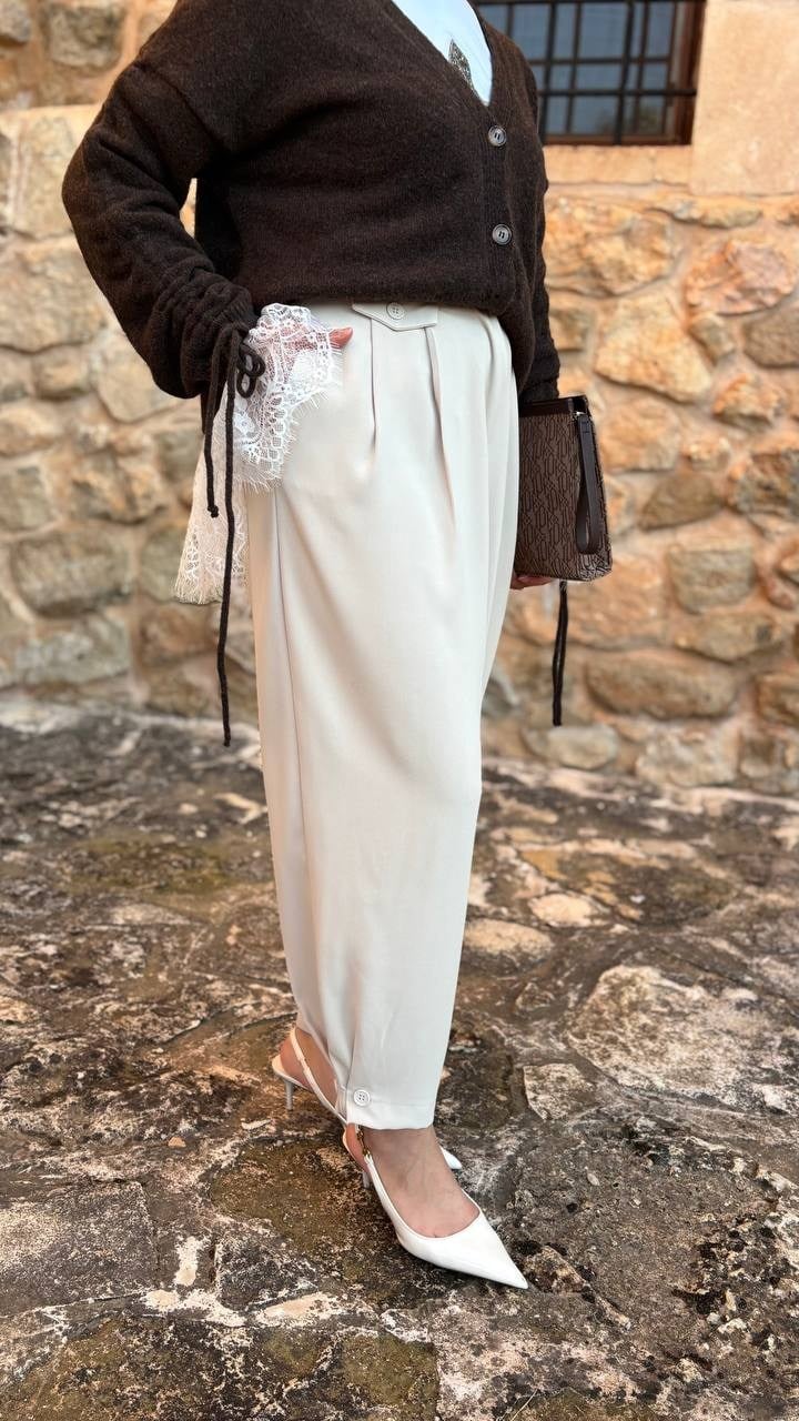 BAGGY PAÇASI DÜĞME DETAYLI PANTOLON