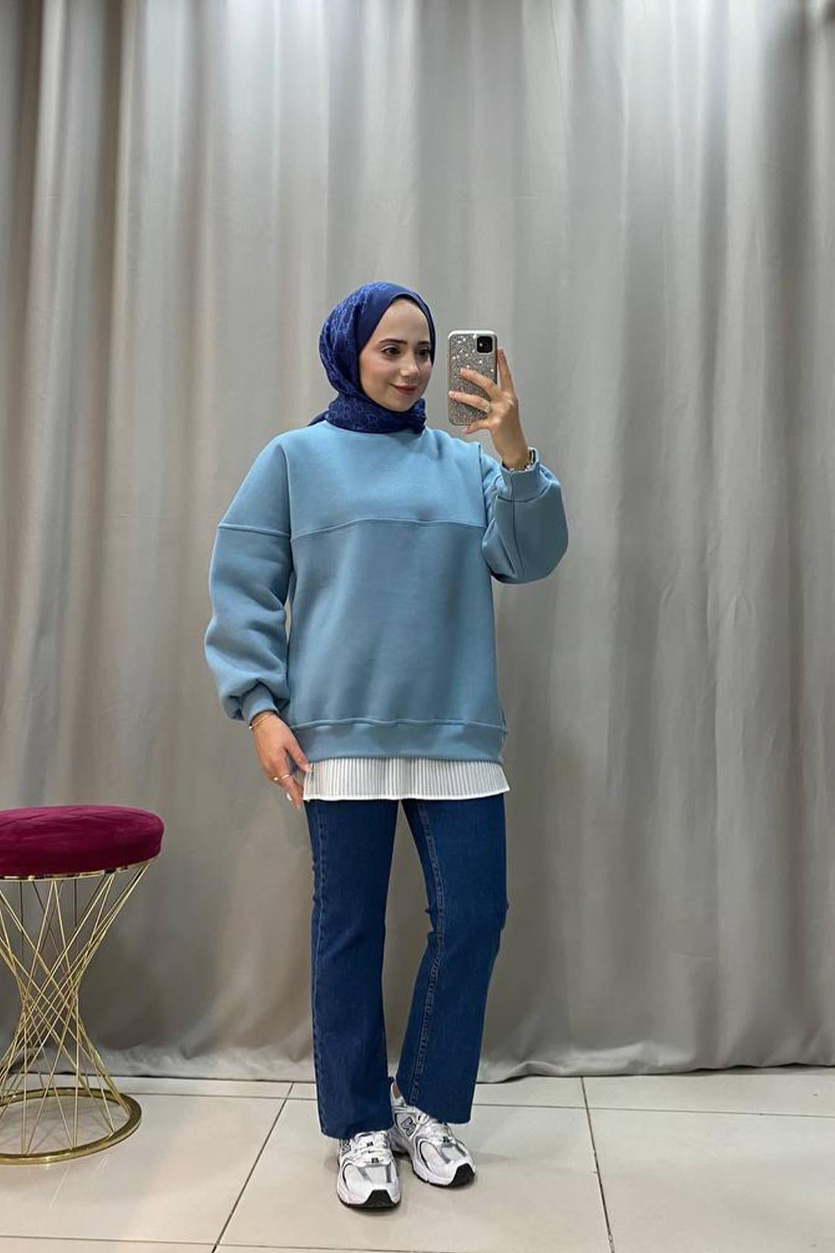 OVERSİZE BİSİKLET YAKA SWEAT