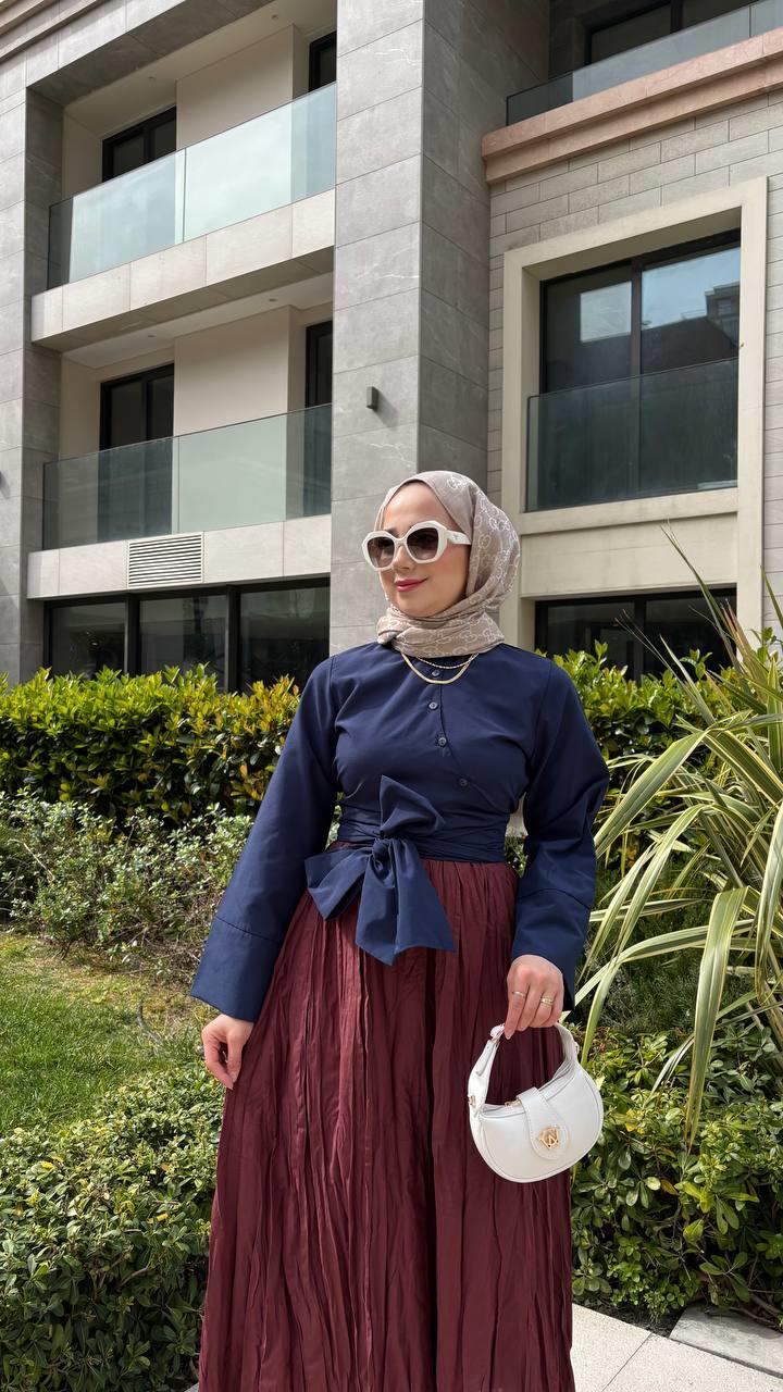 YANDAN BAĞLAMALI GÖMLEK