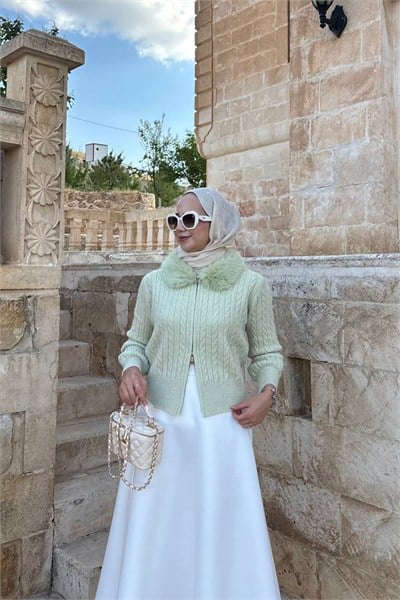 Kürk Yaka Soft Hırka