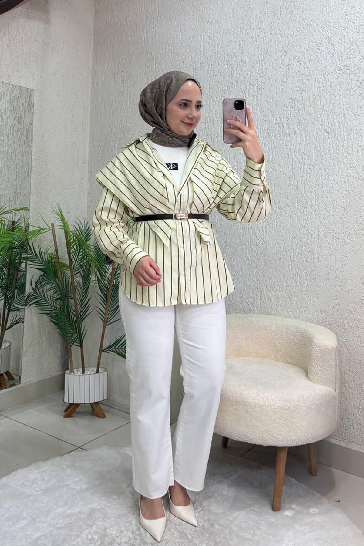 DERİ KEMERLİ STRAİGHT KESİK PAÇA JEAN