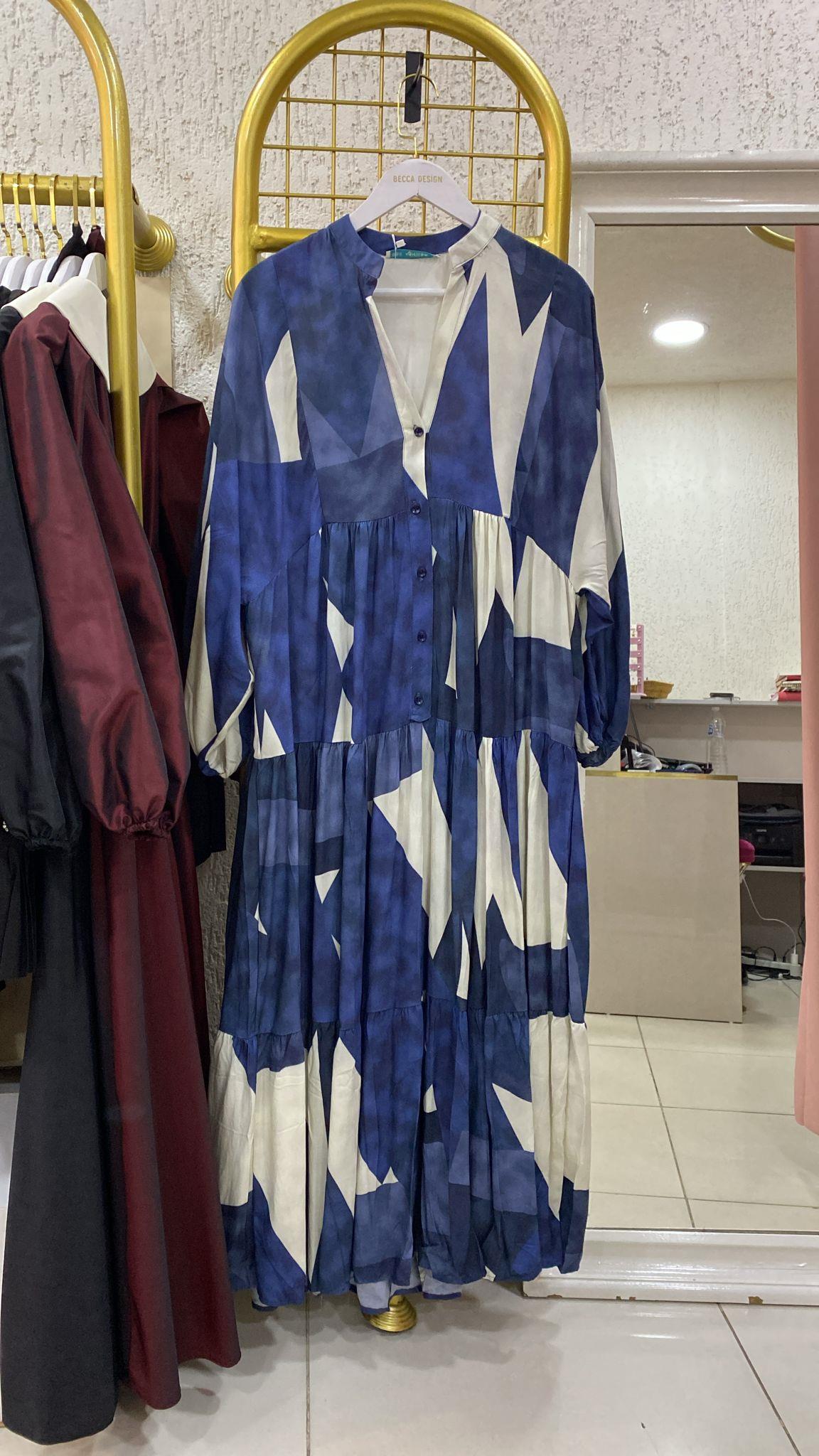 GEOMETRİ DESEN ELBİSE