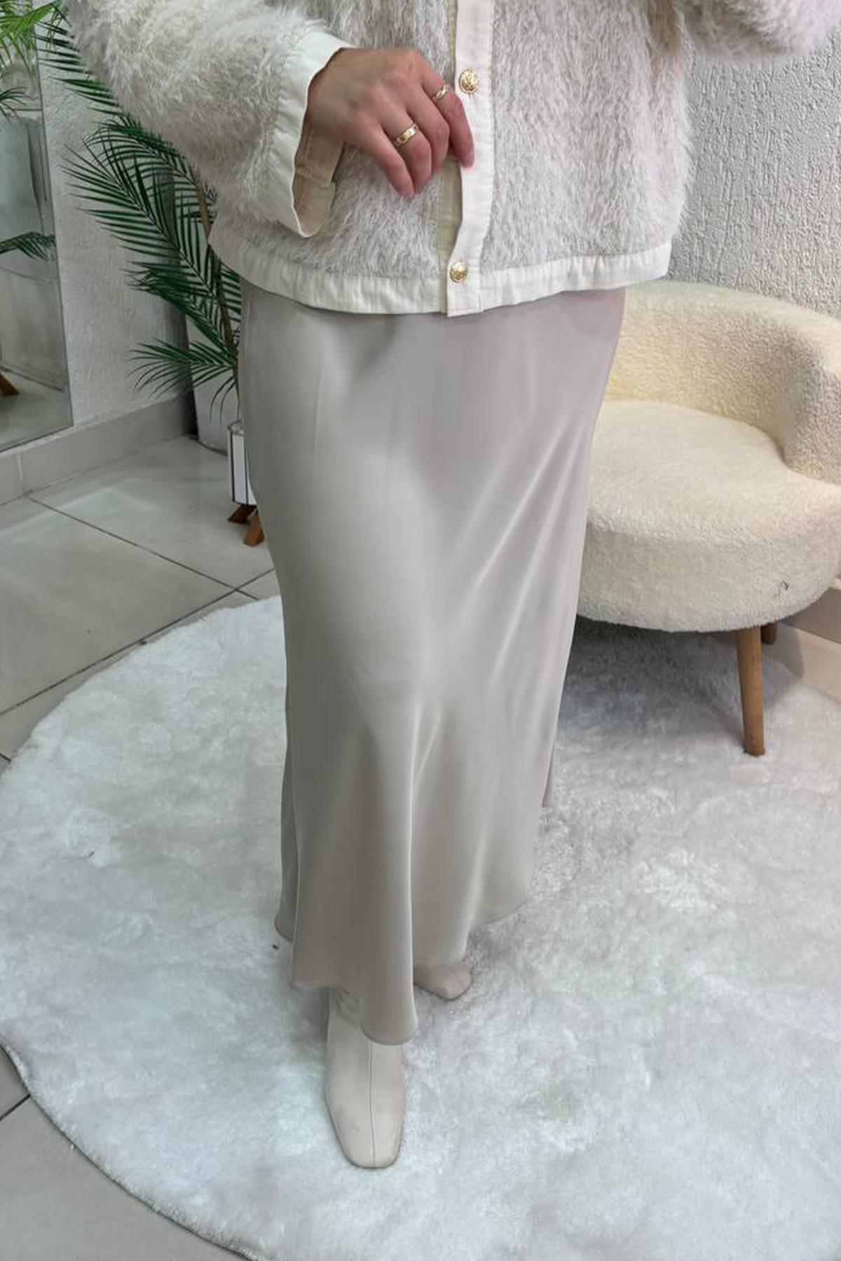 SATEN EVAZE DÜZ ETEK