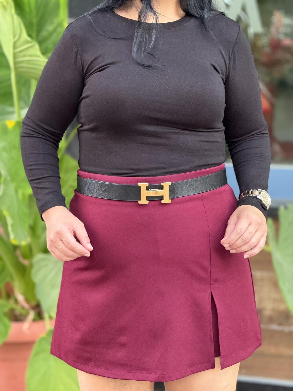 Crimson Bordo Şort Etek