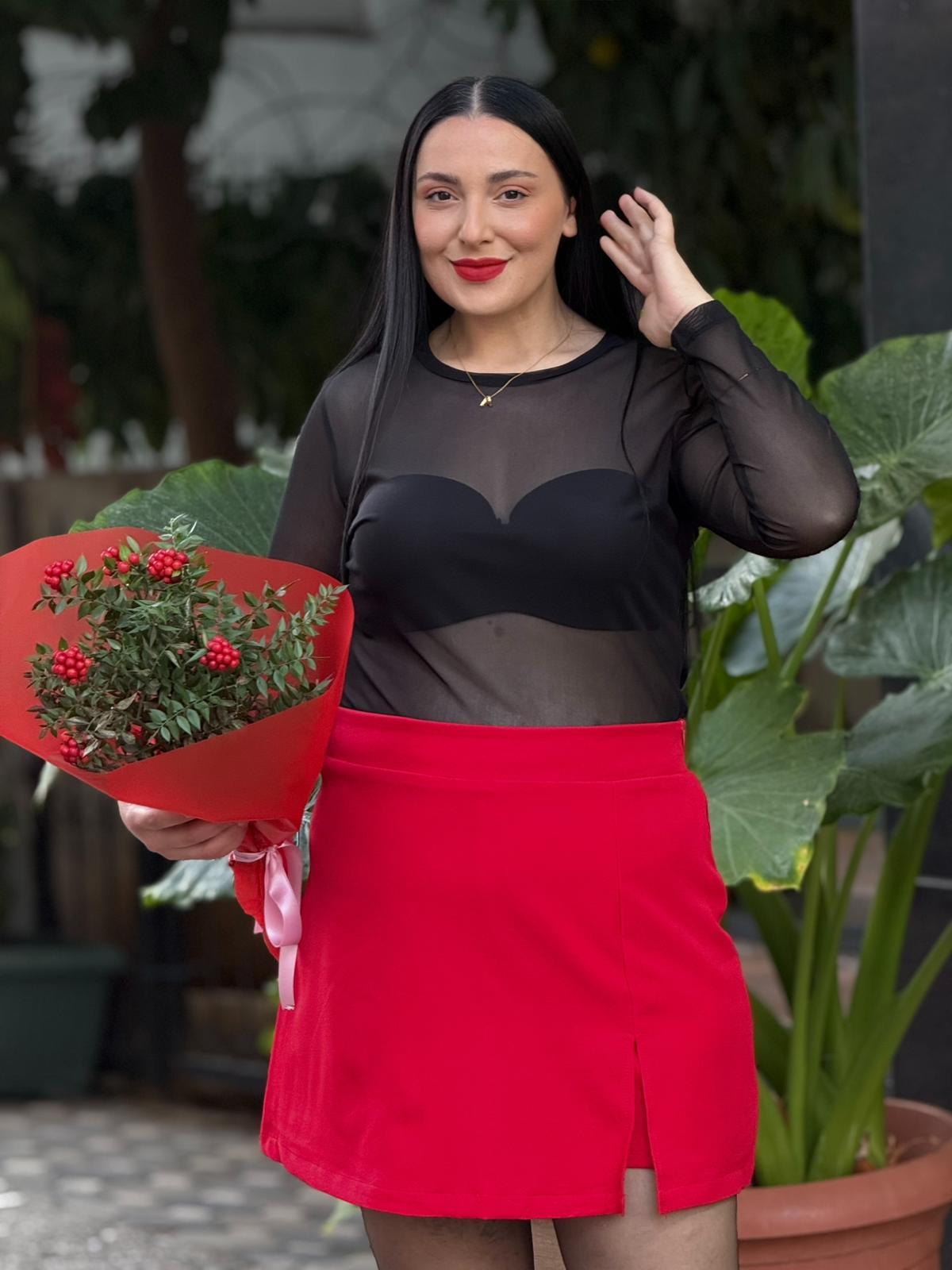 Crimson Kırmızı Şort Etek