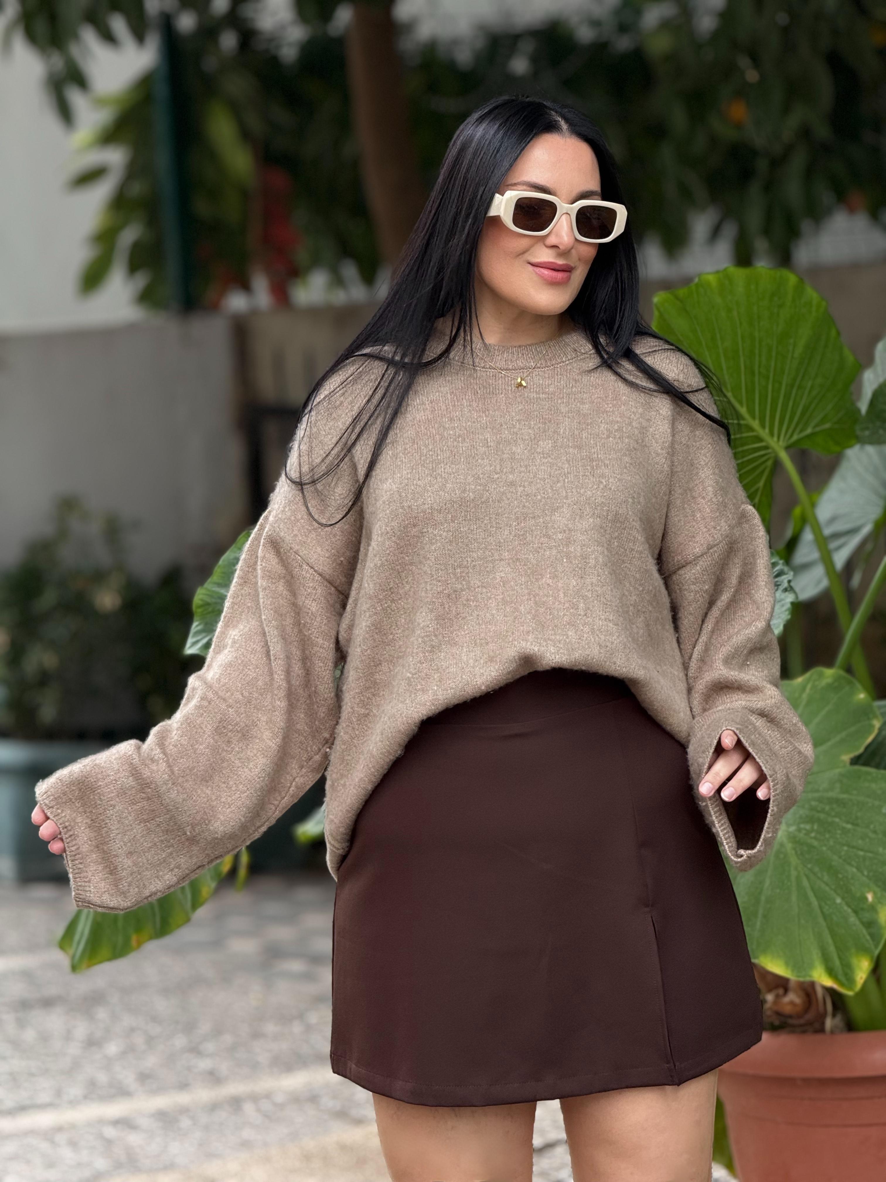 Crimson Koyu Kahverengi Şort Etek