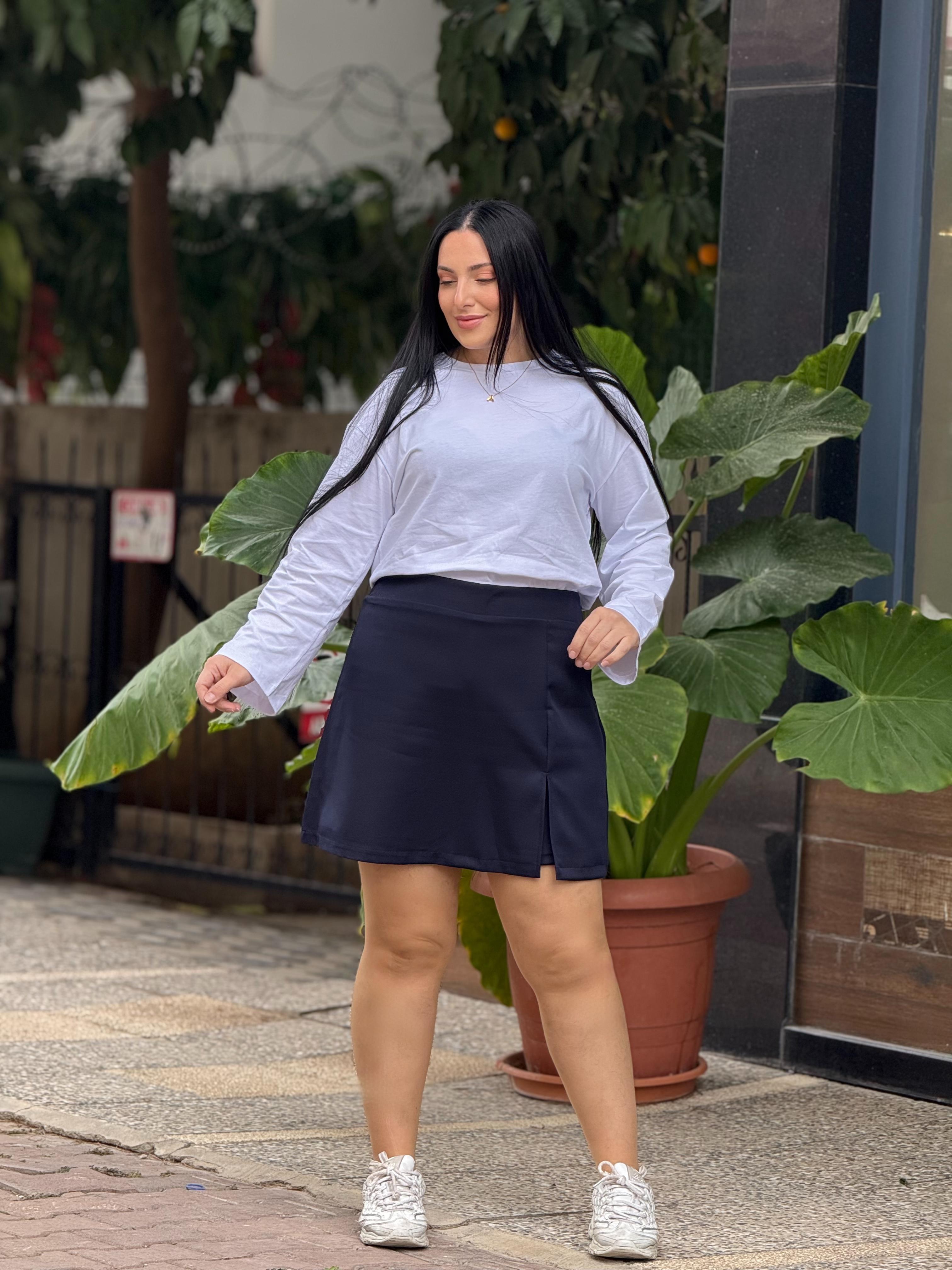 Crimson Lacivert Şort Etek