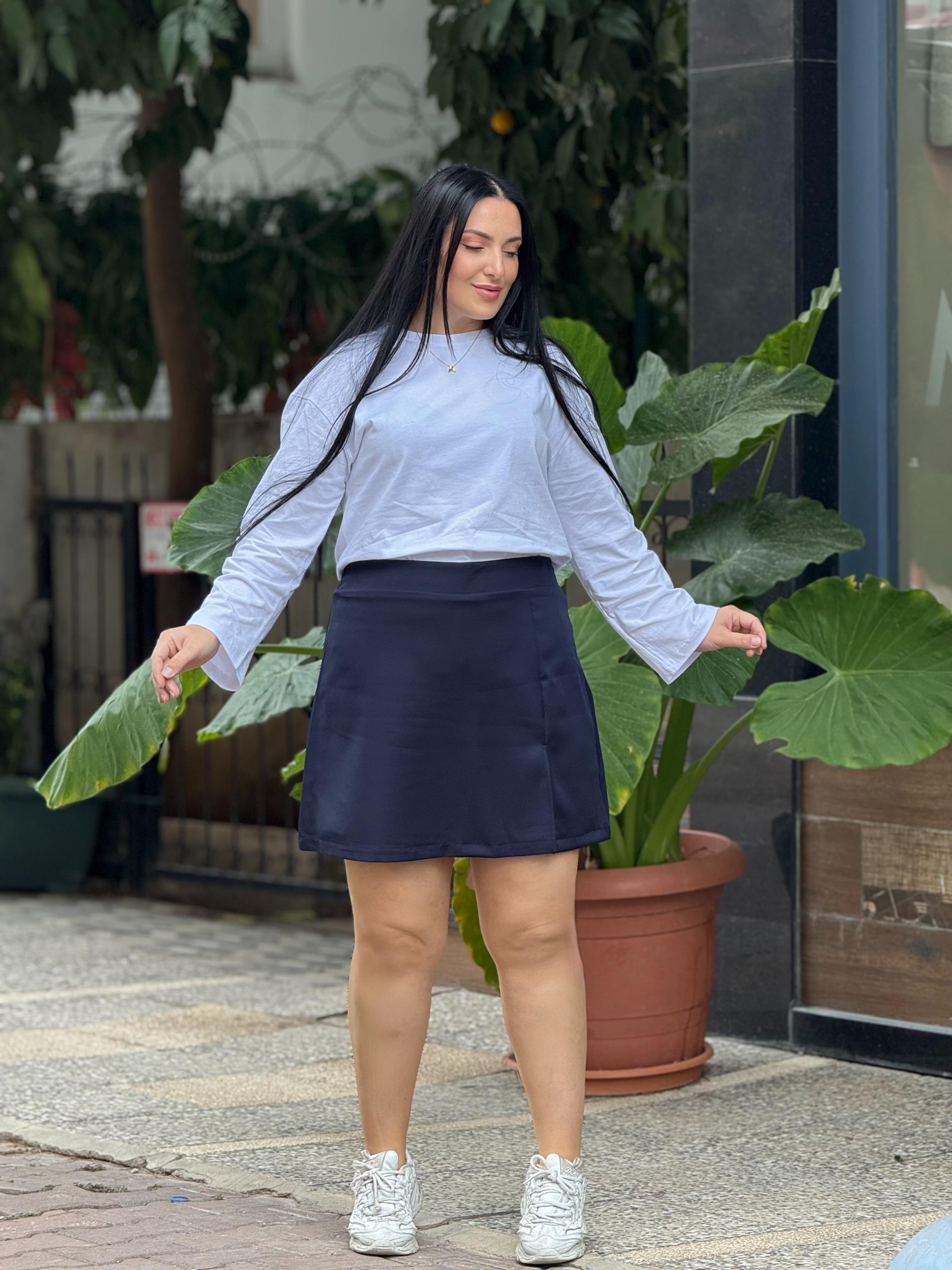 Crimson Lacivert Şort Etek