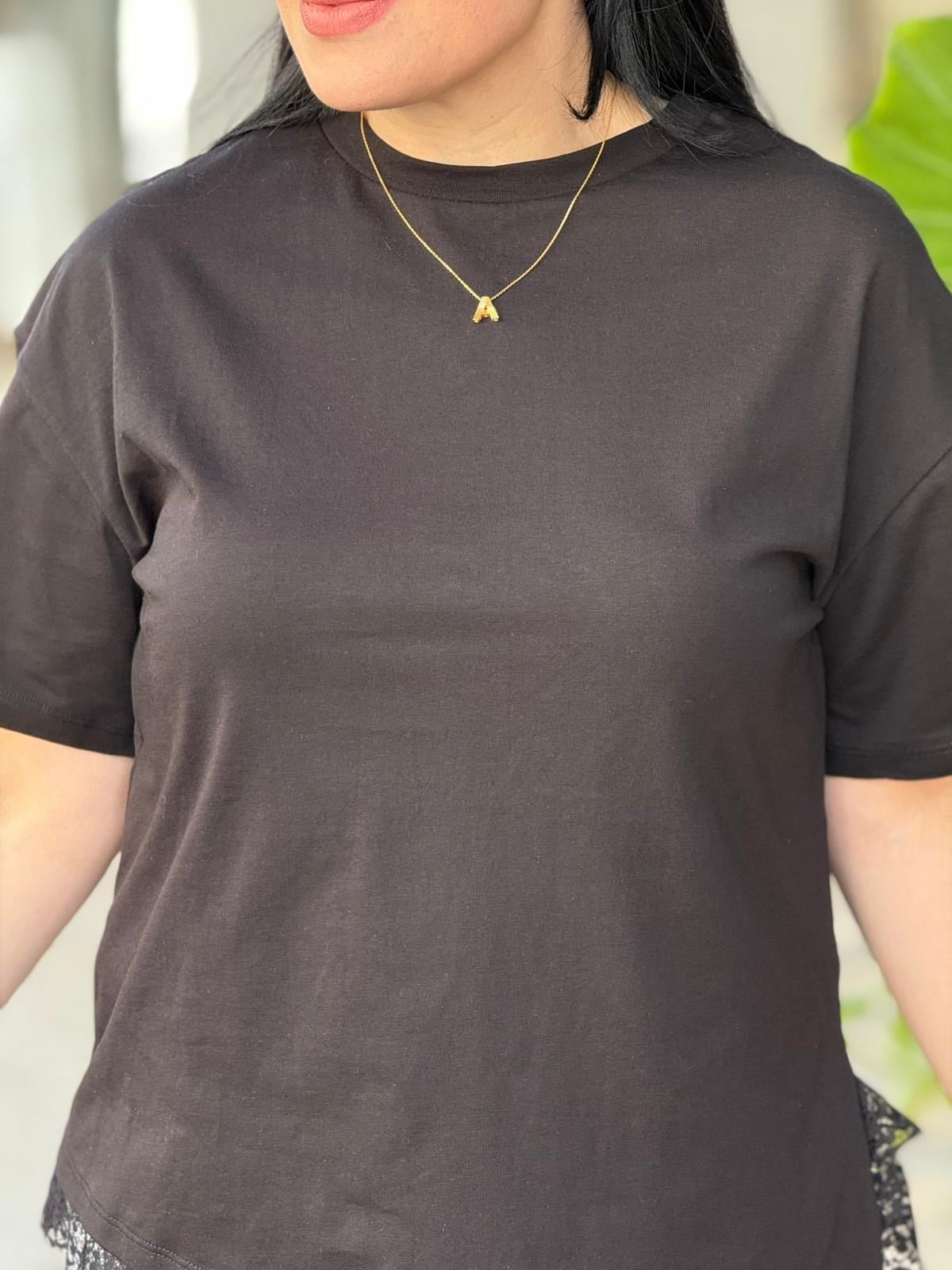 Lace Aura Siyah Tişört