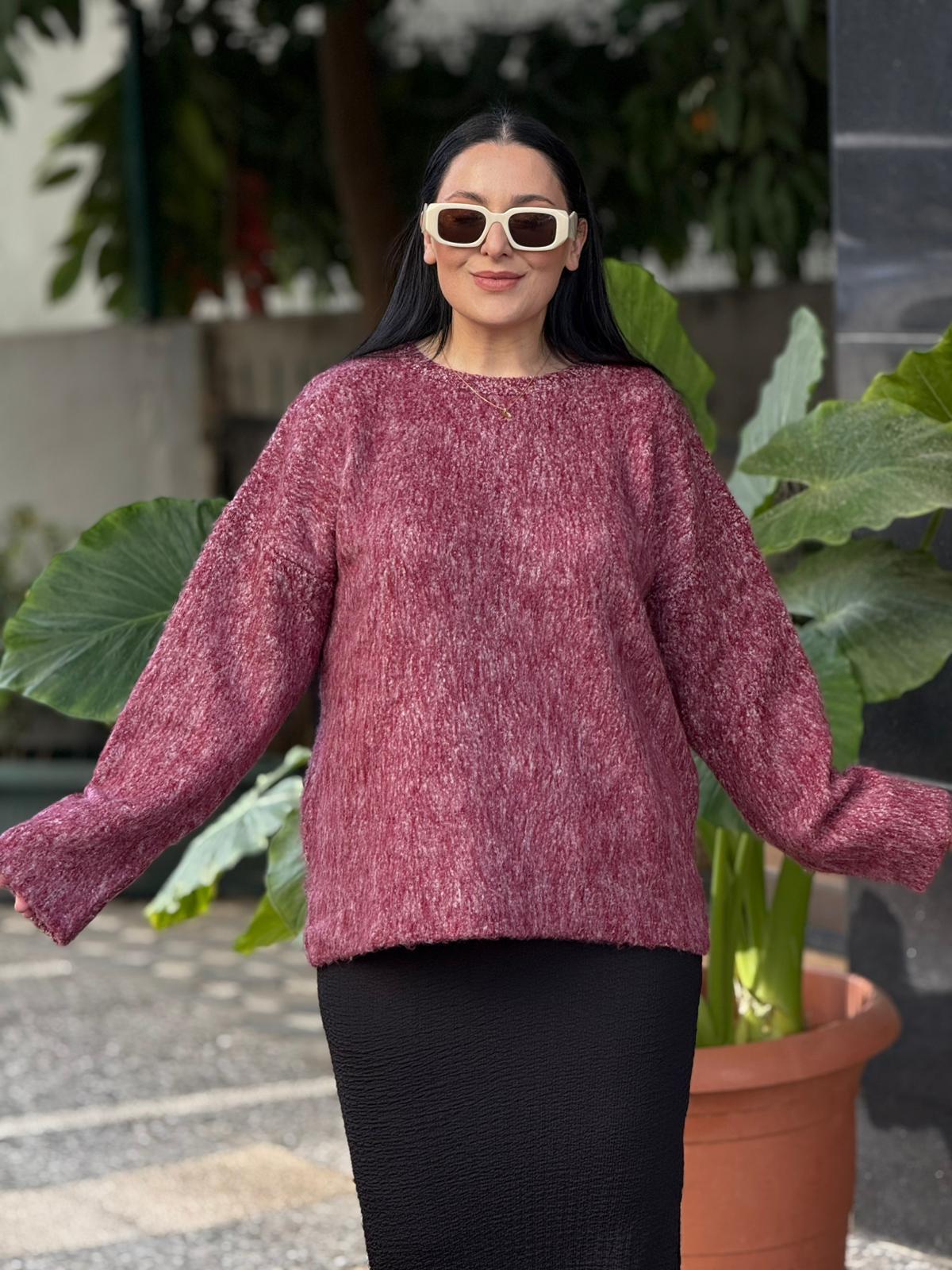 Maroon Bordo Oversize Kazak