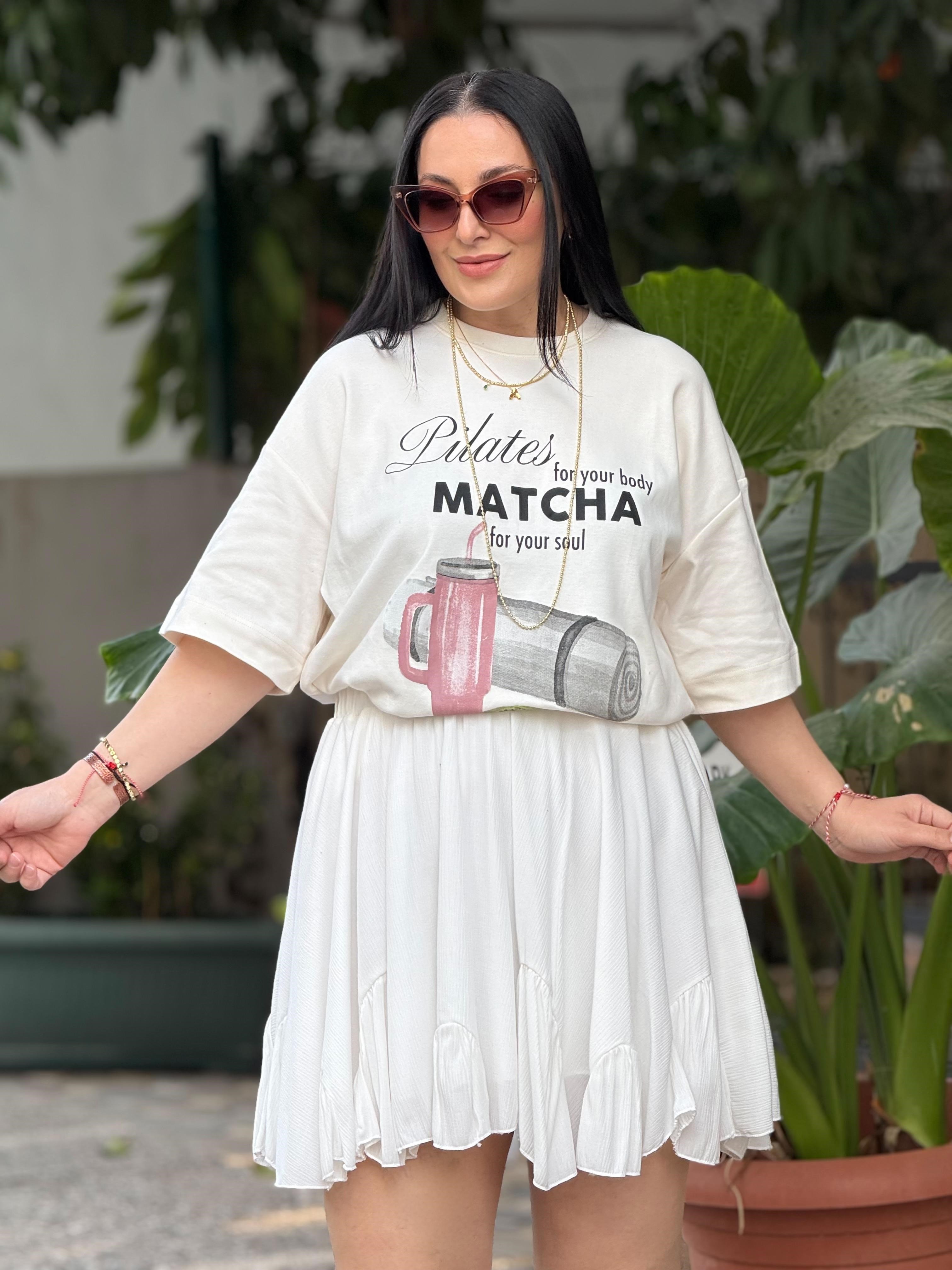 Matcha Oversize Krem Tişört