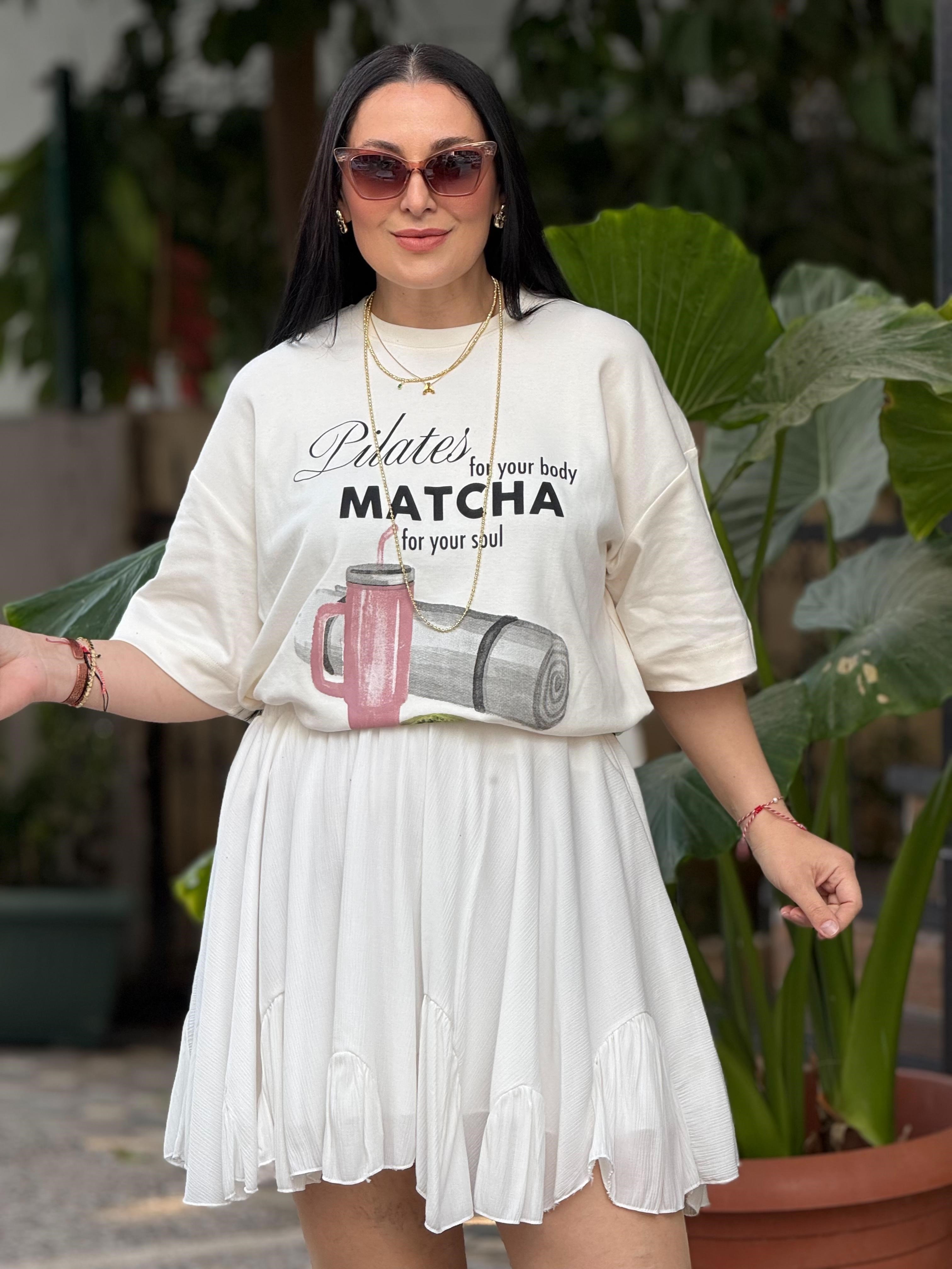 Matcha Oversize Krem Tişört