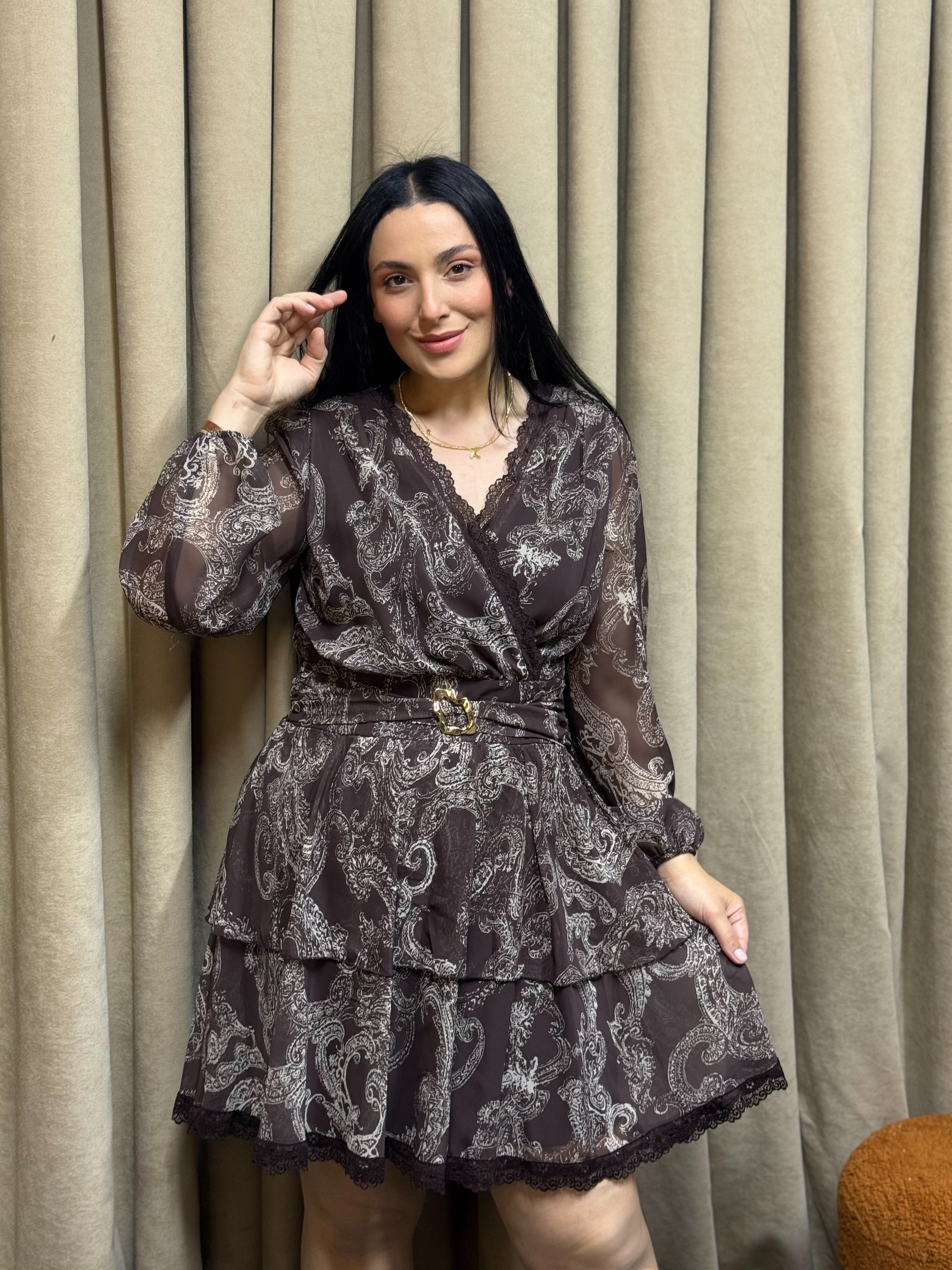 Mira Şifon Katlı Elbise