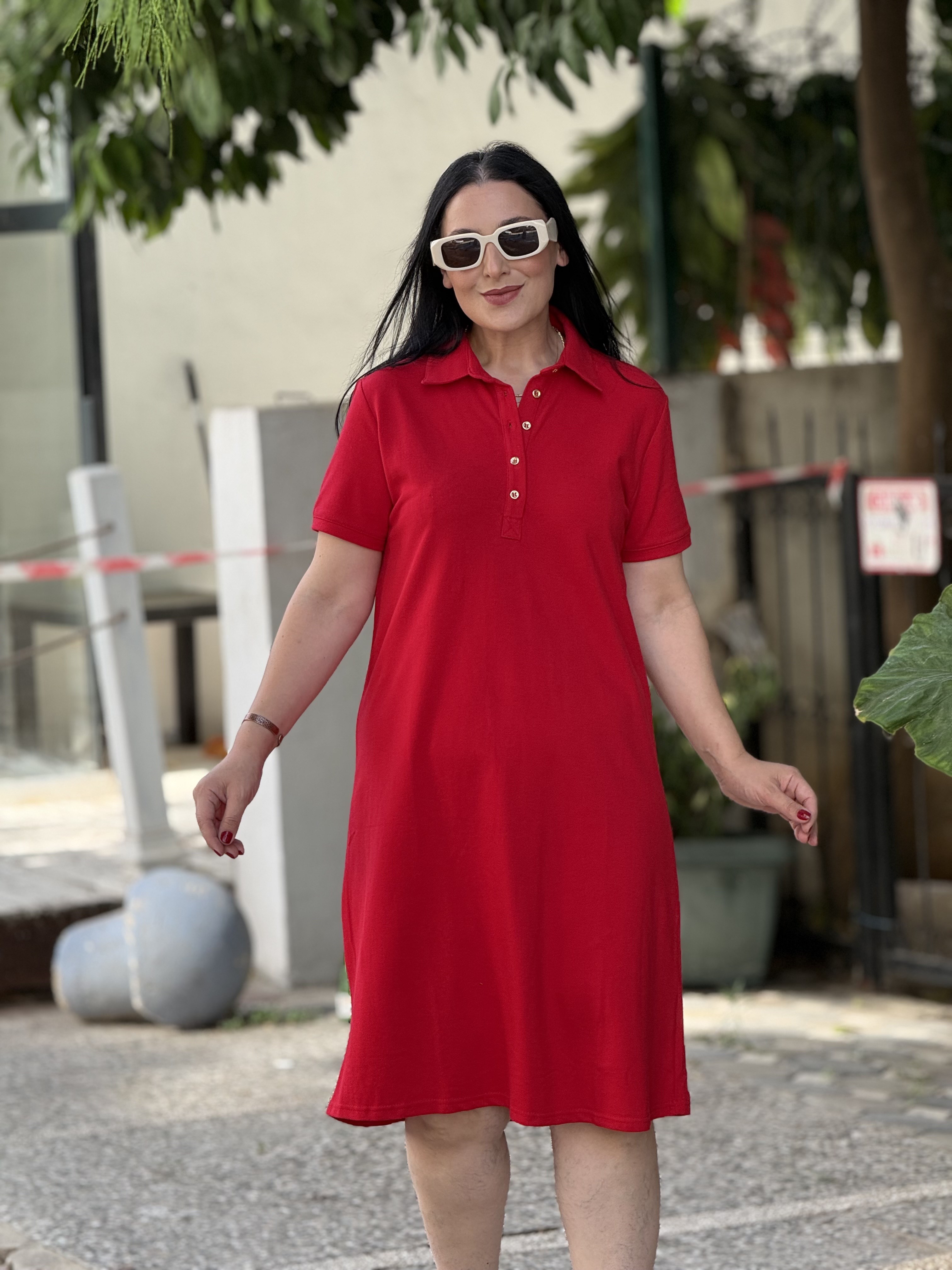 RUBY Polo Elbise Kırmızı 