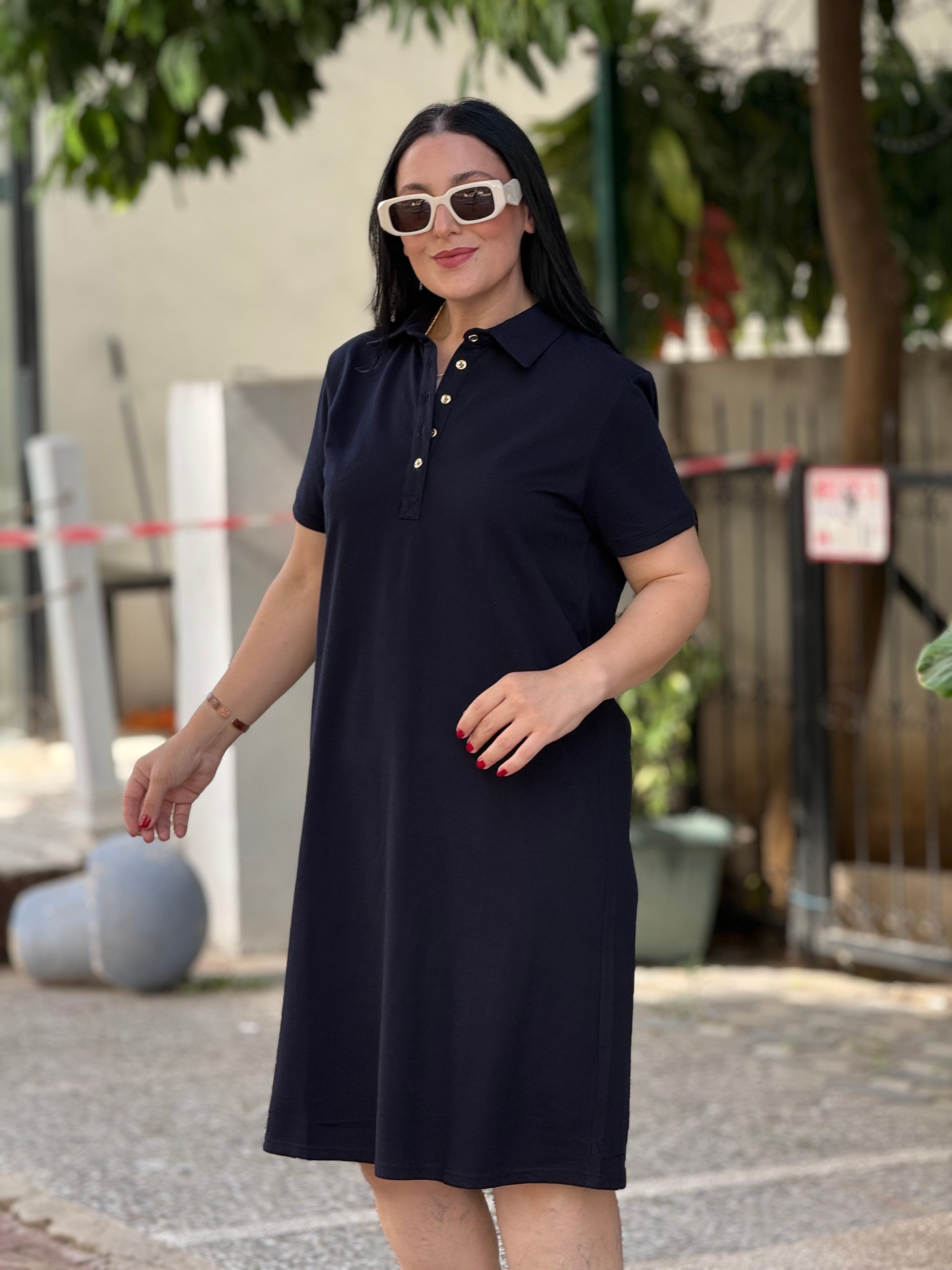 RUBY Polo Elbise Lacivert 