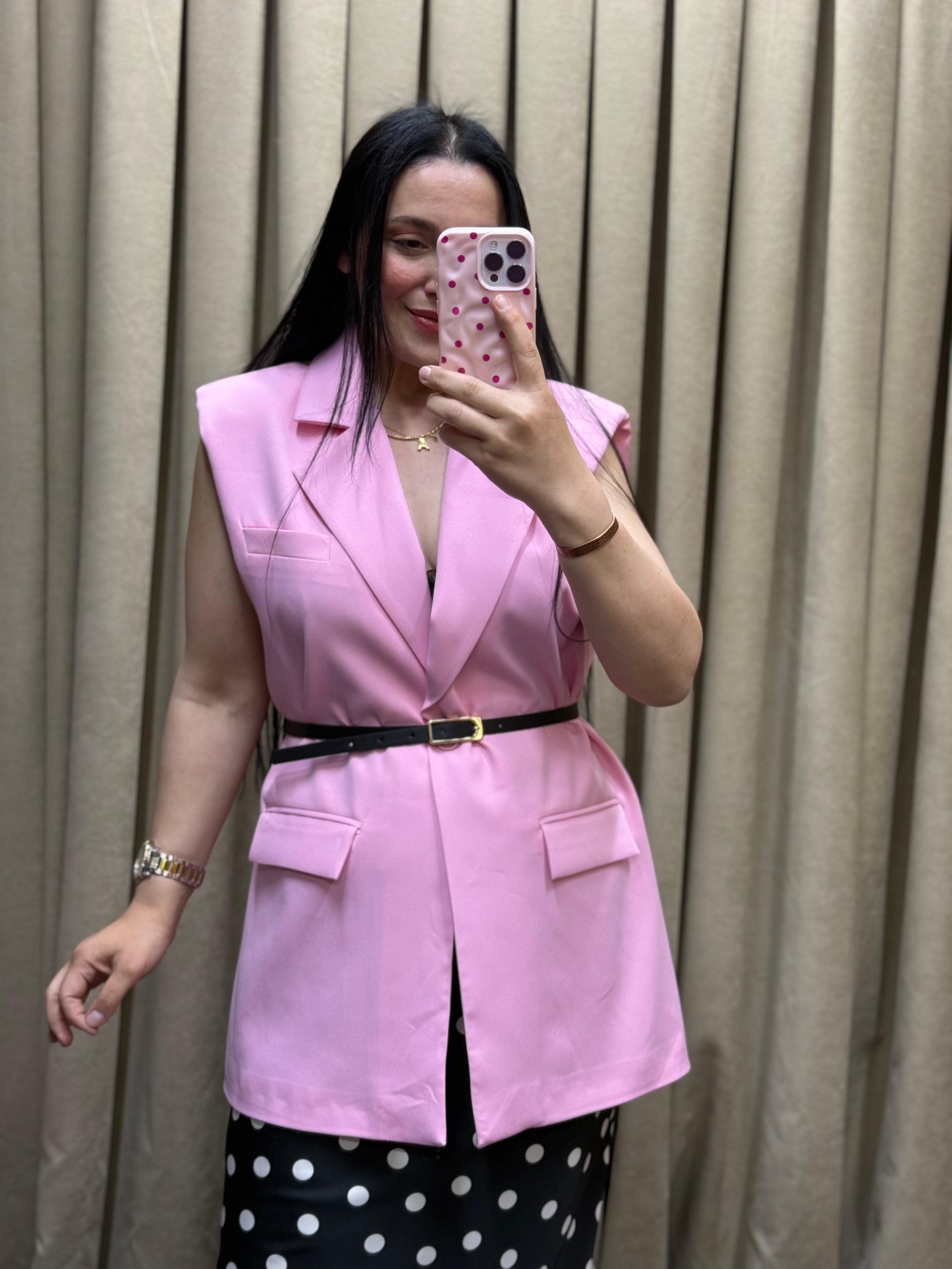 VANGUARD Kemer Detaylı Pembe Yelek