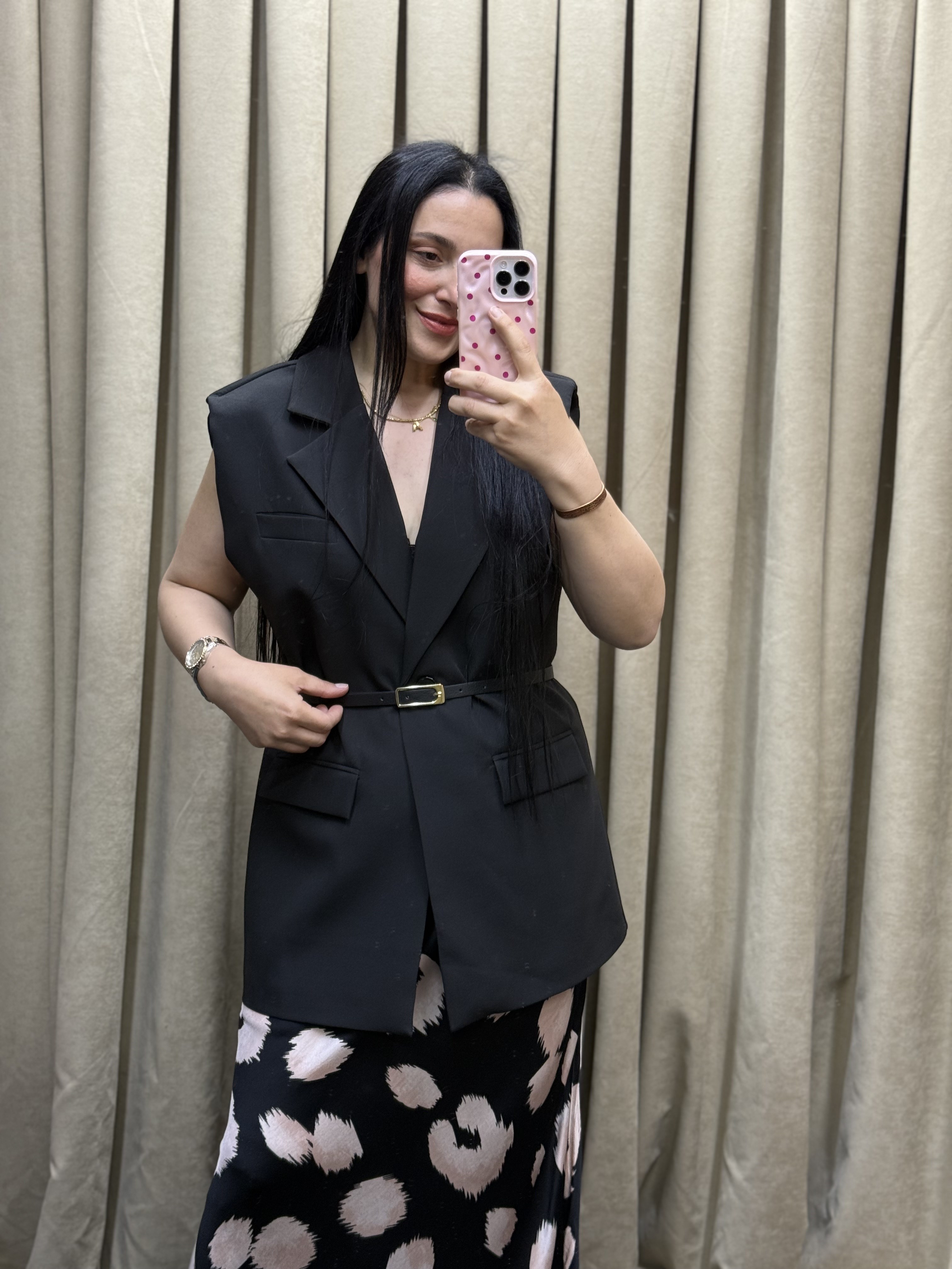 VANGUARD Kemer Detaylı Siyah  Yelek