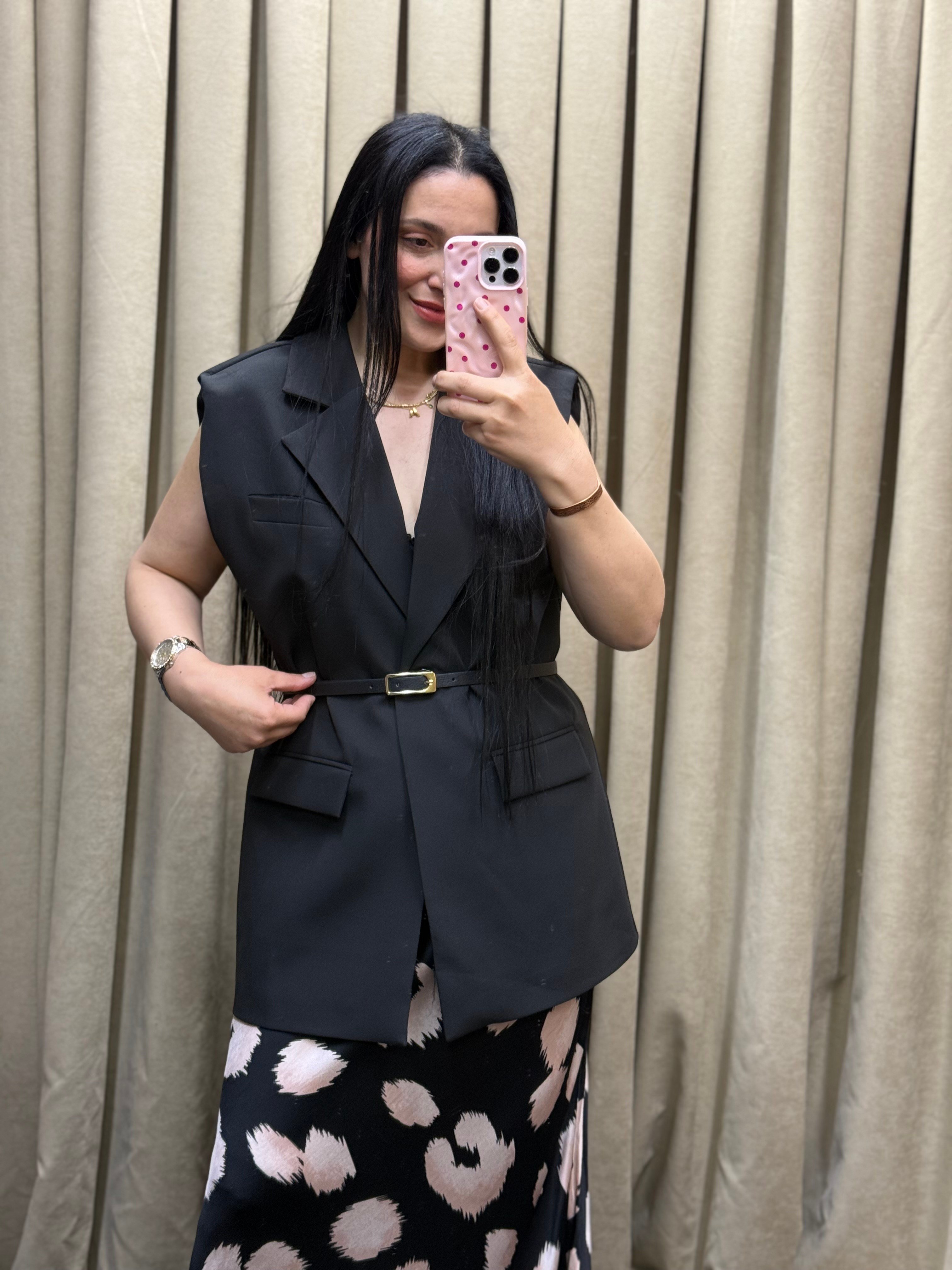 VANGUARD Kemer Detaylı Siyah  Yelek