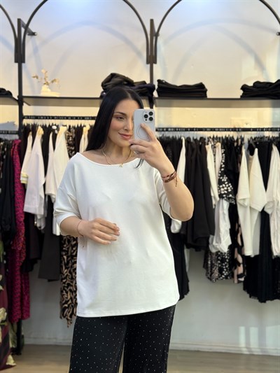 Aria Dantel Detaylı Bluz beyaz