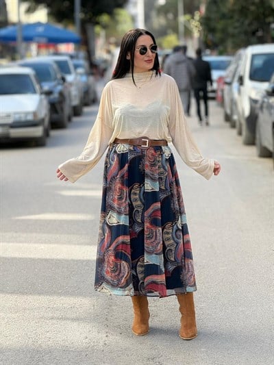 Bohem Dream Lacivert Etek