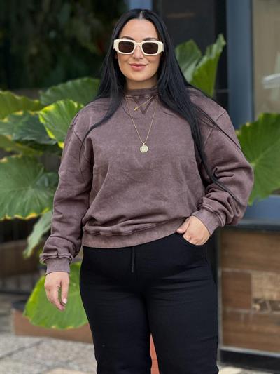 Bruno Kahverengi Basic Sweat