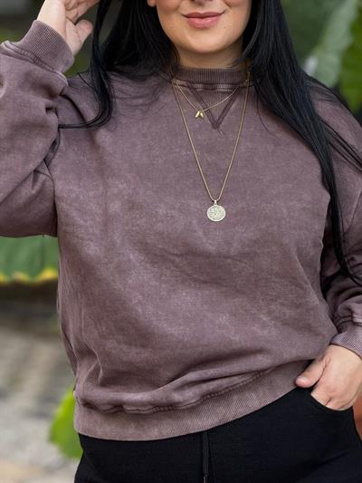 Bruno Kahverengi Basic Sweat