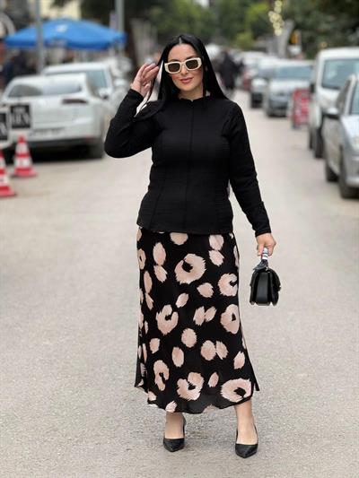 Calista Desenli Midi Etek