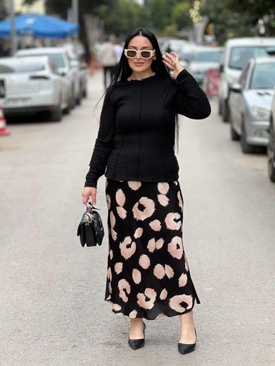 Calista Desenli Midi Etek