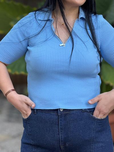 Celeste Mavi Fit Tişört