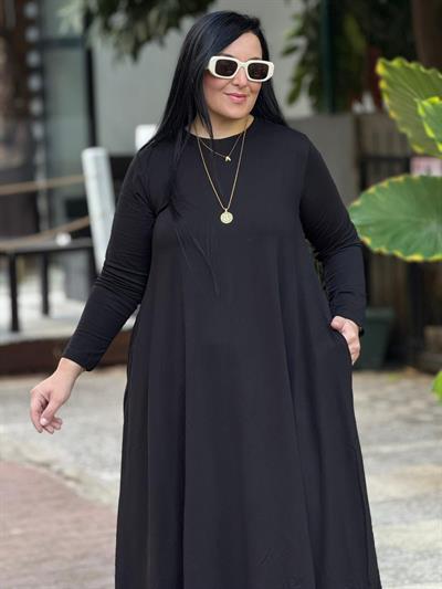 Comfort Fit Siyah Elbise