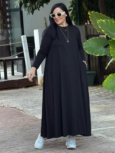 Comfort Fit Siyah Elbise