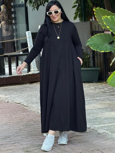 Comfort Fit Siyah Elbise