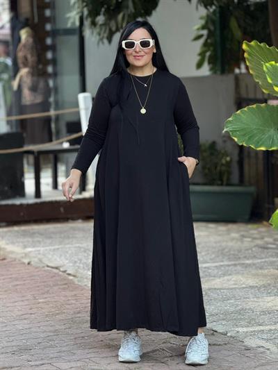 Comfort Fit Siyah Elbise
