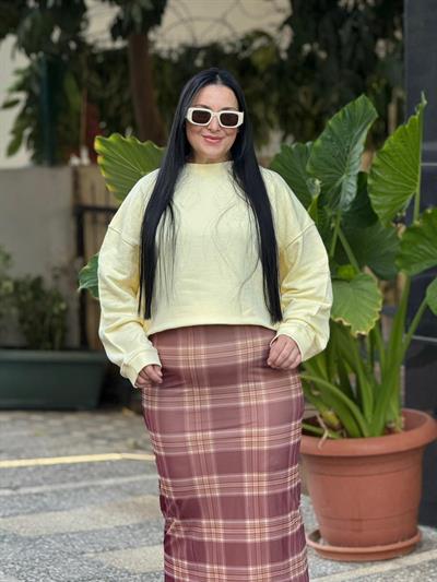 Corvella Bordo Ekose Etek