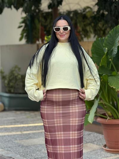 Corvella Bordo Ekose Etek