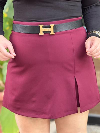 Crimson Bordo Şort Etek