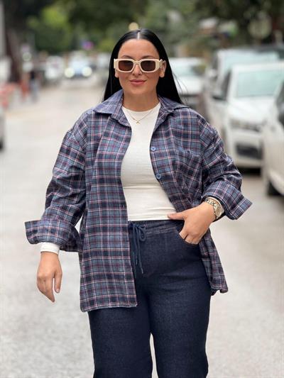 Derayne Lacivert Oduncu Gömlek