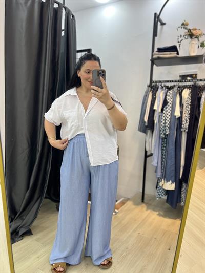 EKİ OVERSİZE BEYAZ GÖMLEK