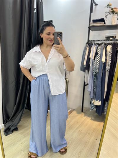 EKİ OVERSİZE BEYAZ GÖMLEK