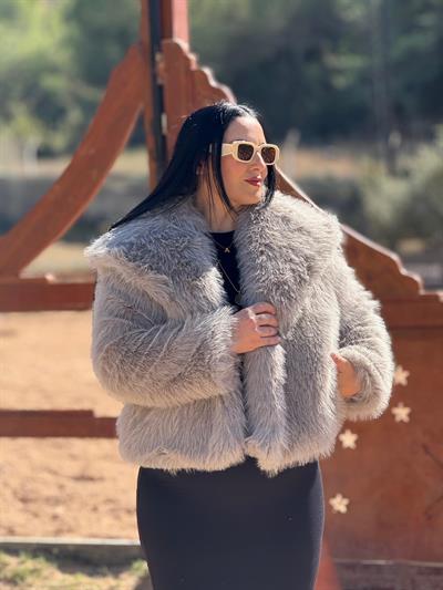 Elverra Gri Kısa Kürk