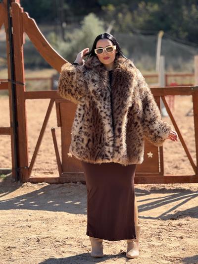 Elverra Leopar Uzun Kürk