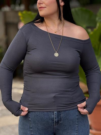 Elvoria Gri Fit Bluz